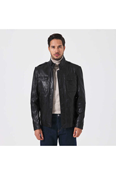 Tergan Siyah Hakiki Deri Erkek Deri Mont - E23KDM310500-Q3H