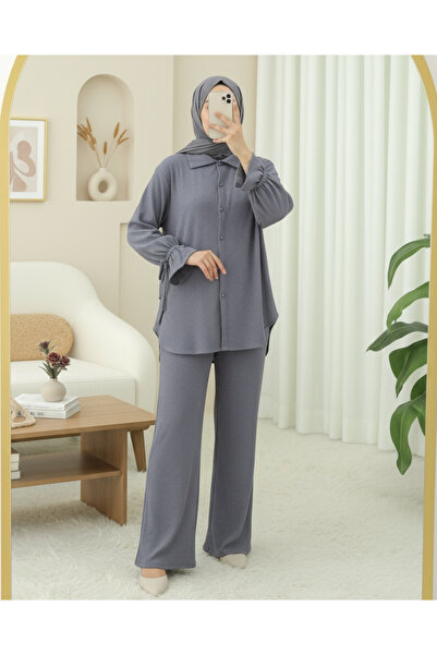 Modamorfo Σετ με κορδόνια με κουμπιά με κορδόνια - Γκρι