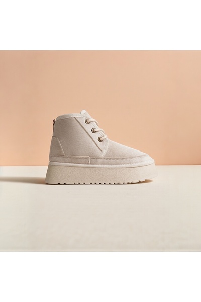 Jarrox Cizme de damă Molly Furry, cu șireturi, ușoare, cu talpă plată din pol...