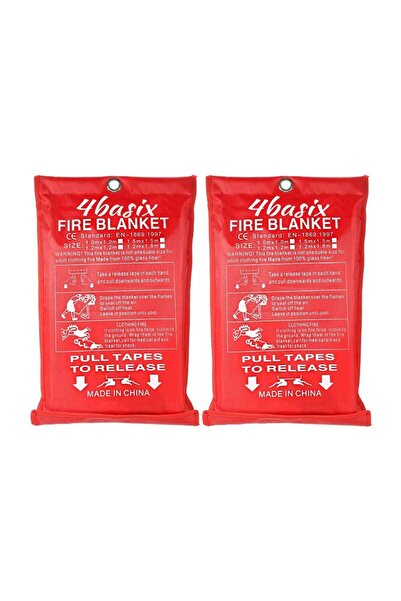 4basix بطانية حريق من الألياف الزجاجية 1.2 متر × 1.2 متر (عبوة من قطعتين)