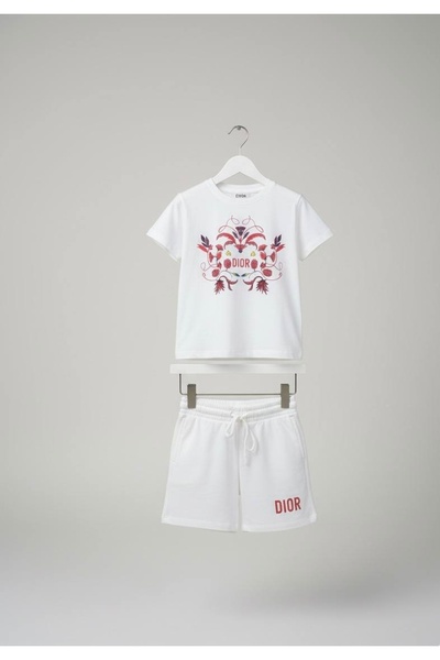 YusGos Girl's Cotton Floral High-Quality Shorts Set (3-15 Years) White 12-13 Years