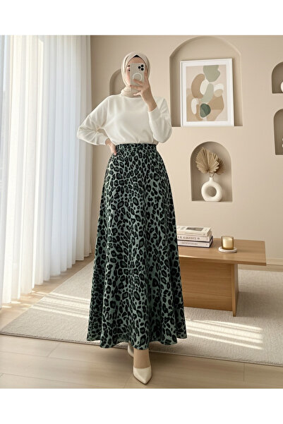 Modamorfo Leopard Patterned Scuba Skirt - Çağla Y.