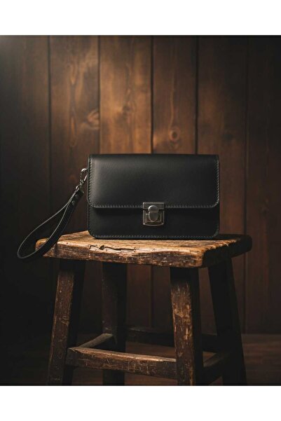 zenvita Real Leather Handmade Black Handbag Clutch (21X13X5 cm)