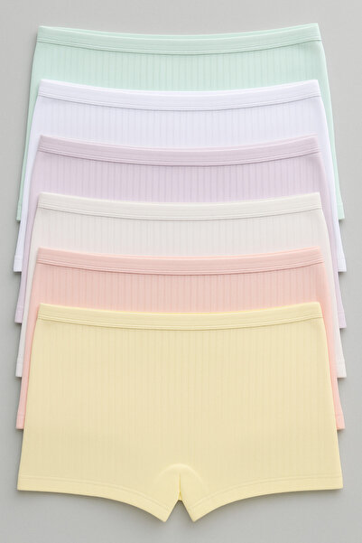 BUTİK1AVM بوكسر بناتي 6 ألوان من القطن عالي الجودة من القطن المرن