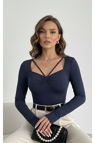 ns nirvana secret Women's Long Sleeve Blouse with Drawstring Detail on the Chest