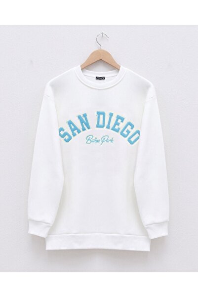 Modamorfo Світшот з вишивкою, 3 нитки - Екрю