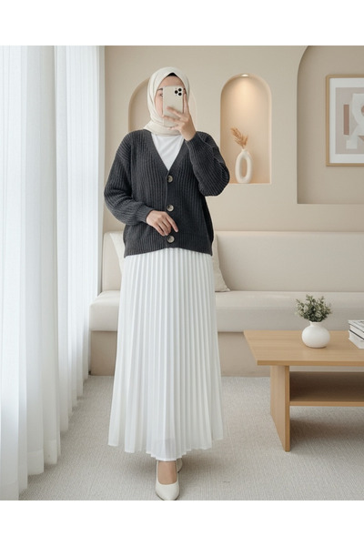 Modamorfo Knitted Pattern Buttoned Cardigan