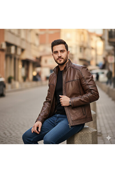 SNR Genuine Lambskin Men Leather Coat Real Leather Jacket Soft Leather