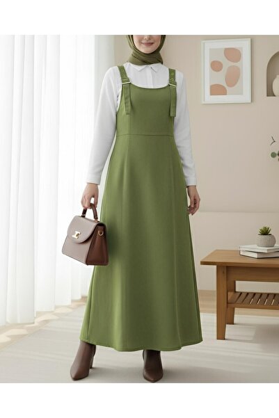 Modamorfo Yarım Fermuarlı Gabardin Jile -Haki