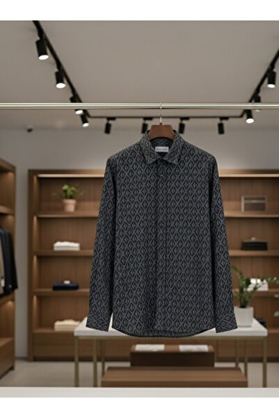 YusGos Men's Regular Fit Cotton High Quality Winter Lumberjack Shirt Smoked L