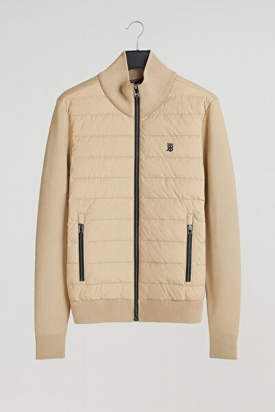 YusGos Women's Padded Water Repellent Inflatable Shiny Steel Mesh High Quality Coat Jacket Beige XL