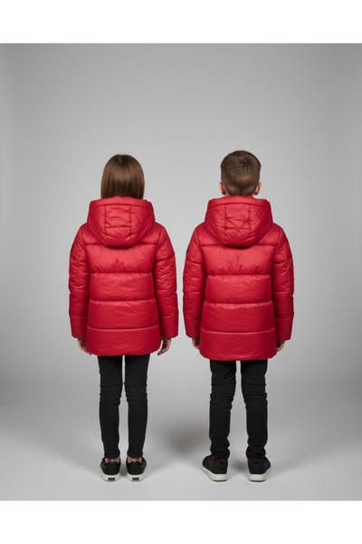 YusGos Unisex Baby Girl/Boy Waterproof Puffer Jacket with Hooded Zipper Pockets (2-15 Years) Claret Red