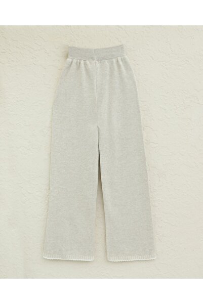 Modamorfo Round Neck Embroidery Detailed Knitwear Set - Stone