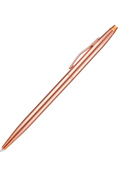 fulina 6 Pieces Rose Gold Slim Metal Ballpoint Pen, Medium Point Black Ink Smooth Writing, for Student