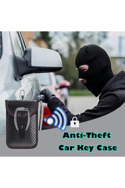 fulina حقيبة مفاتيح السيارة مضادة للسرقة، حافظة مفاتيح السيارة بدون مفتاح، عبوة من مفتاحين، لون أسود، مقاس واحد