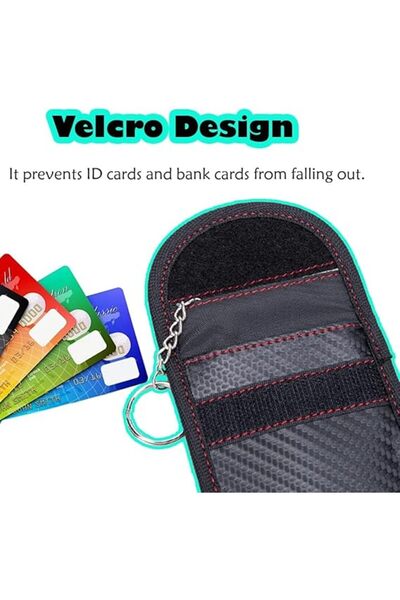 fulina حقيبة مفاتيح السيارة مضادة للسرقة، حافظة مفاتيح السيارة بدون مفتاح، عبوة من مفتاحين، لون أسود، مقاس واحد