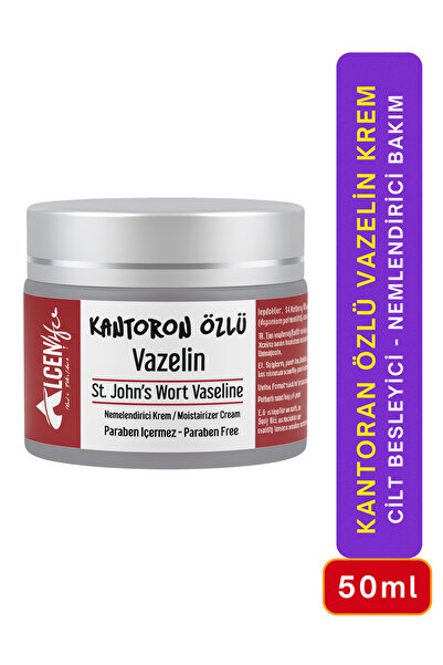 ALCEN LİFE Kantaron Vazelin 50 mL Özel Formülasyon Cilt Besleyici Nemlendirici Onarıcı Bakım Kremi Hediye