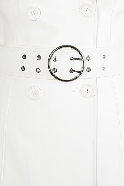 Alvina BELTED FUNNY LEATHER TRENCH COAT 10692