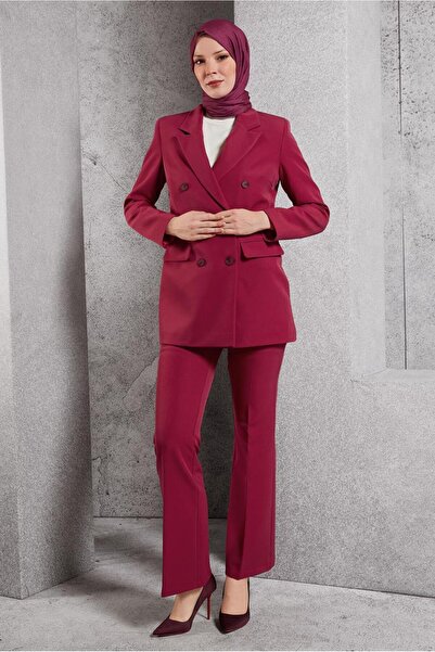 Alvina Double-Breasted Collar Pants Suit 30509