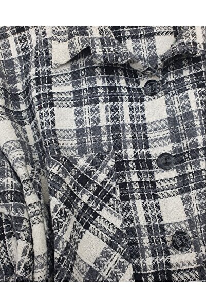 Modamorfo Buttoned Double Pocket Tweed Shirt - Ecru