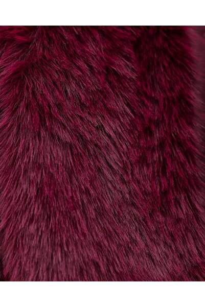 Modamorfo Fur Coat with Lining - Burgundy