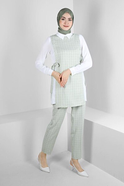Alvina GINGER PATTERNED TIE-DETAILED PANT SUIT 43637