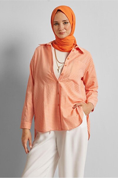 Alvina Plaid Patterned Cotton Tunic 45779