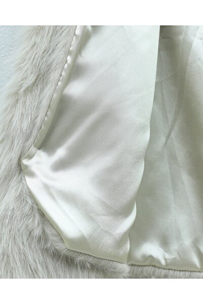 Modamorfo Fur Coat with Lining - Cream