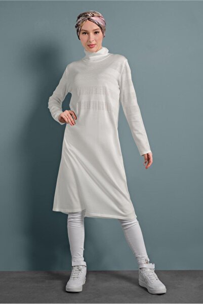 Alvina Silvery Detailed Knitting Tunic 40020