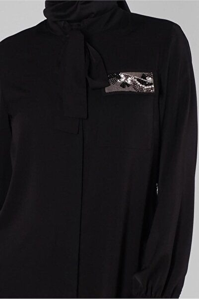 Alvina BEAD EMBROIDERY DETAILED SCARF COLLAR TUNIC 43530