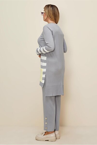 Alvina STRIP DETAILED DOUBLE PANT WITH POCKETKnitwear Suit 42124