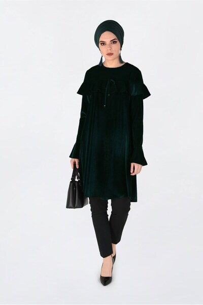 Alvina Velvet Tunic with Shoulder Volanes 4789
