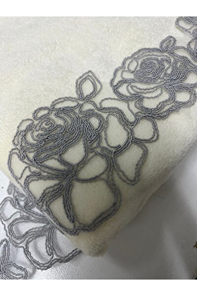 Çeyiz Bahçesi Rosse Кадифений весільний сад Сірий рушник - 50x90