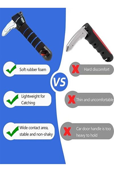 Bukela 2 Pack Car Door Handle Assist for Elderly Disabled, Grab Bar with Window Breaker