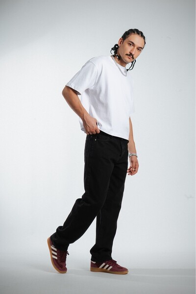 GRJ denim Blackout Black Straight Fit Men's Jeans