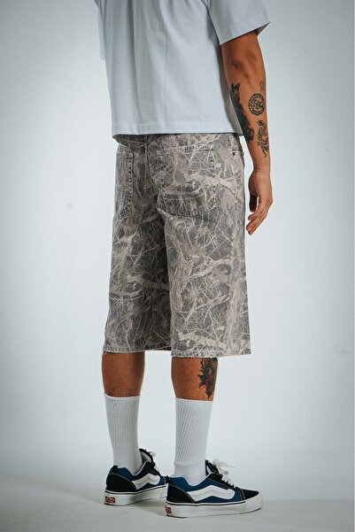 Super Rare Kamuflaj Baggy Denim Urban Jort Erkek Şort