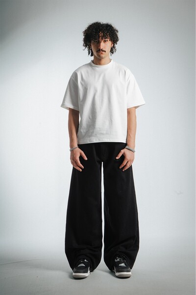 GRJ denim Black Wide Leg Super Baggy Men's Jeans