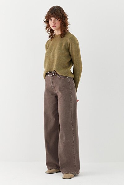 MARKALİSTE Ψηλόμεση παντελόνι palazzo Καφέ