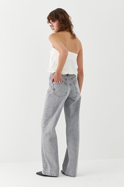 MARKALİSTE Wide Leg Denim Trousers Gray