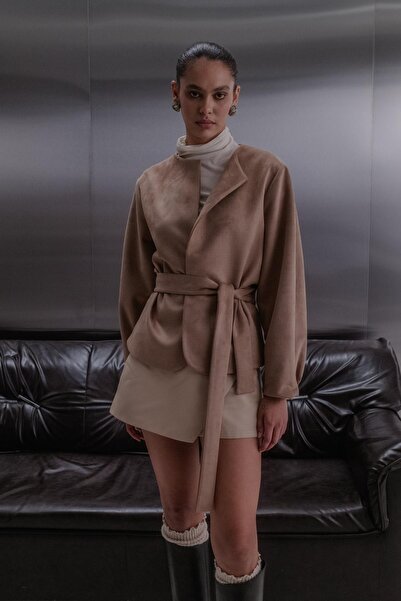 MARKALİSTE Suede Jacket Brown