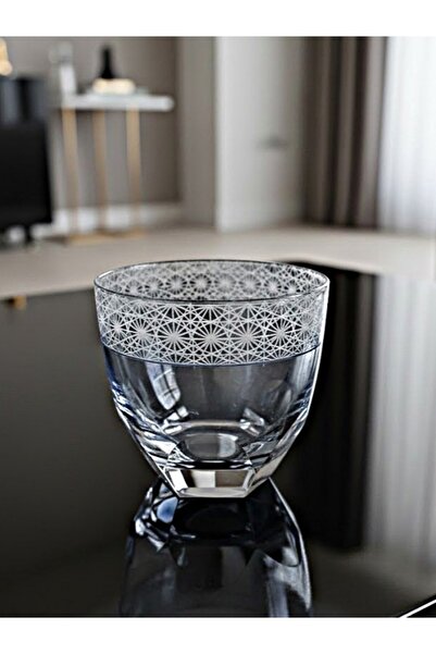 DECOSTYLE Japon Yıldızı Özel Dekor Wiski Bardağı 3'lü Set 370 cc - El İşçiliği Cam Sunum