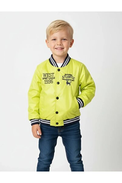 JNA معطف واق من المطر للأولاد مبطن مع جيب للإغلاق