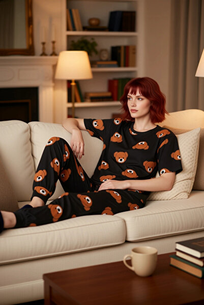 PayBuy Γυναικείο αρκουδάκι 100% βαμβακερό σετ πιτζάμες Άνετο σωληνάριο σαλονι...