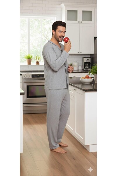 Sude HOMEWEAR MEN'S BUTTONED PAJAMAS SET