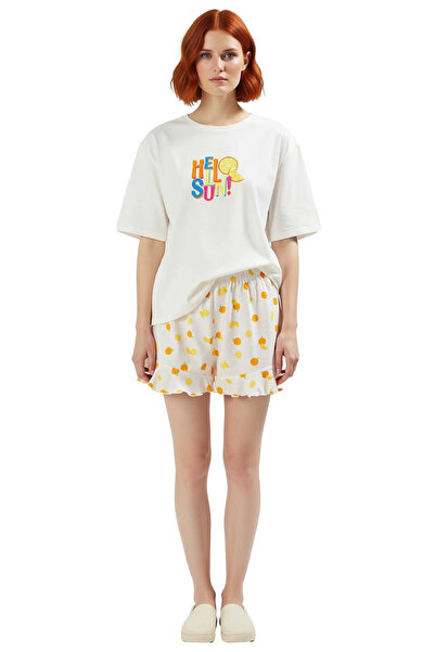 PayBuy Women's Summer Cotton Pajama Set Crew Neck Flounced Shorts Comfortable Design Distinguished Material