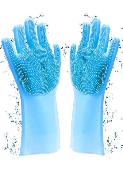 GoldenGlob Silicone Dish Washing Gloves Pot Scrubbing Sink Kitchen Oven Clean...