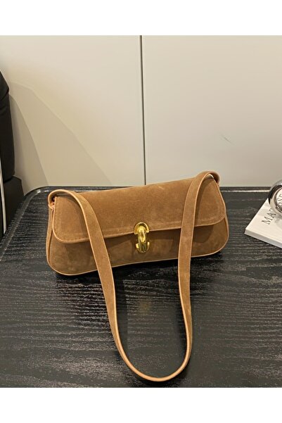 HONEY BAG Roy Long Handle Baguette Mink Hand and Shoulder Women's Bag