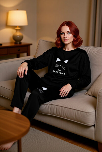 PayBuy Γυναικείο σετ πιτζάμες με στάμπα Βαμβακερό πλεκτό ύφασμα Άνετο σπίτι Φ...