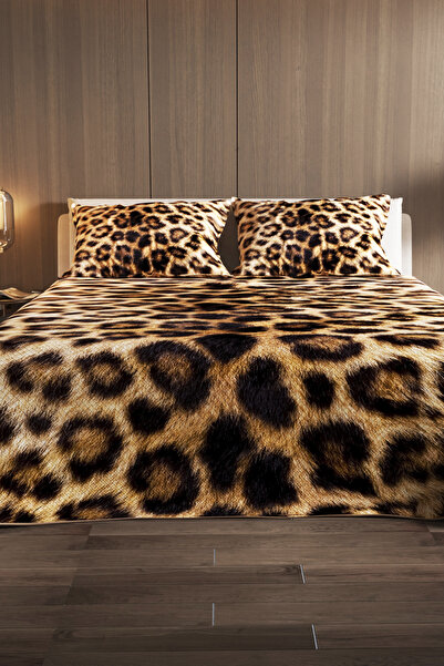MonoHome 100% Cotton Double Pique Set Bedspread Special Woven Leopard Feather
