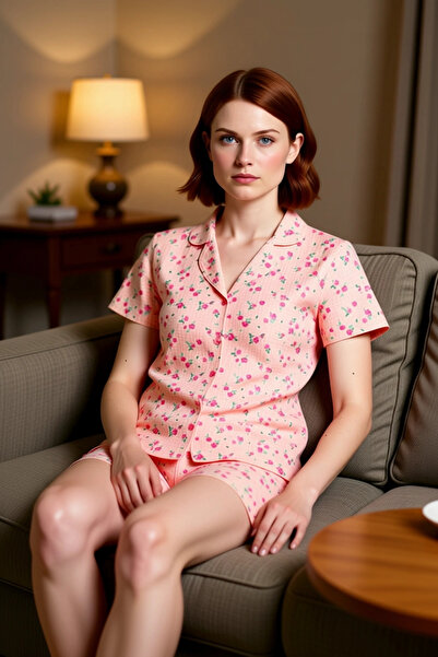 PayBuy Γυναικείο βαμβακερό κοντομάνικο σετ πιτζάμες με σορτς Άνετο καλοκαίρι ...